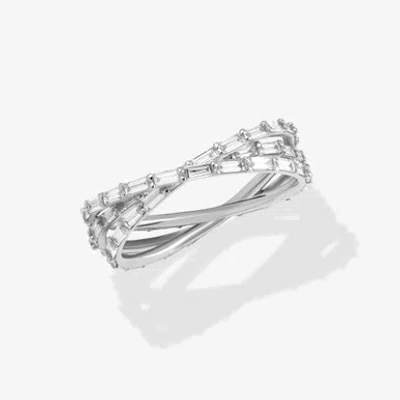 Lana Triple Wrap Magic Baguette Diamond Ring In In 14k White Gold