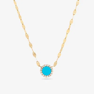 Lana Turquoise & Diamond Disc Pendant Necklace 14k In Blue