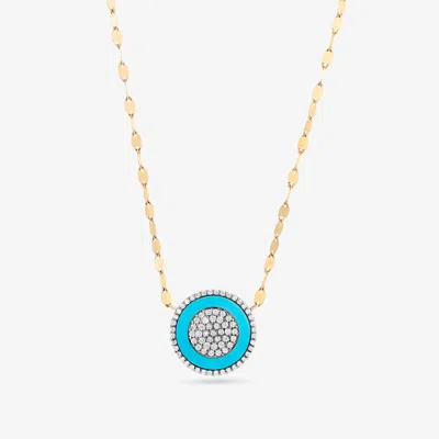 Lana Turquoise & Diamond Evil Eye Necklace 14k In Gold