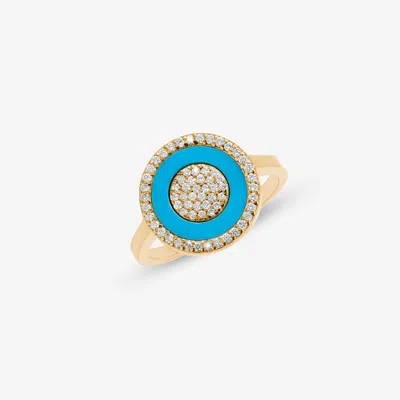 Lana Turquoise & Diamond Evil Eye Ring 14k In Gold