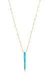 Lana Turquoise Tennis Pendant Necklace In Gold