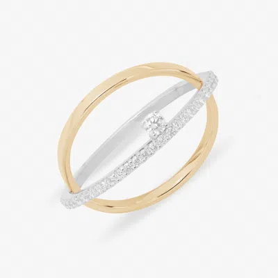Lana Two Toned Pave Diamond Criss Cross Ring 14k Yellow &