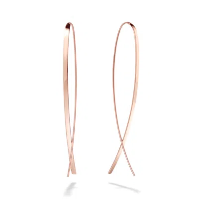 Lana Upside Down Hoops™ Flat Narrow In In 14k Rose Gold