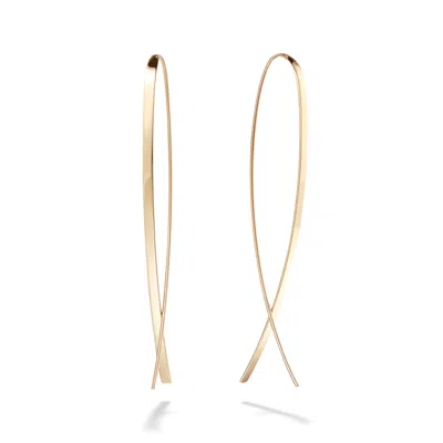 Lana Upside Down Hoops™ Flat Narrow In In 14k Yellow Gold