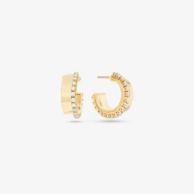 Lana 14k Gold Hollow Vanity Diamond Hoop Earrings