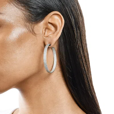Lana Wide Vanity Diamond Hoops 14k In Silver