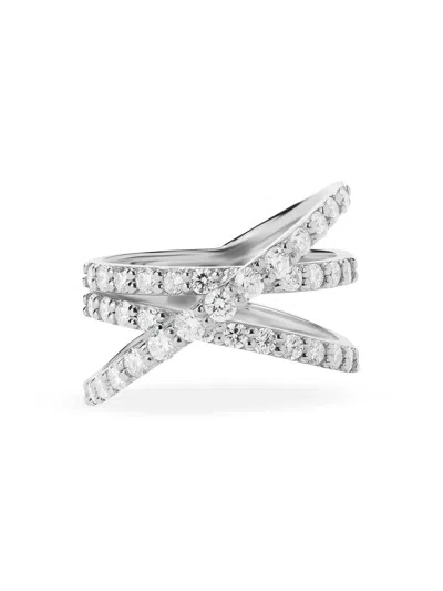 Lana Women's 14k Gold & 1.52 Tcw Diamond Crisscross Ring In Silver