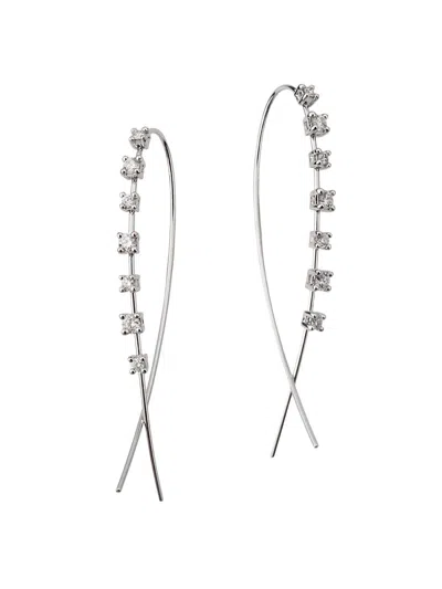 Lana Women's 14k Gold & Diamond Narrow Upside Down Hoops