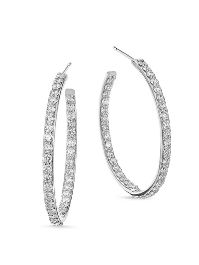 Lana Women's 14k White Gold & 1.67 Tcw Diamond Hoop Earrings In Metallic