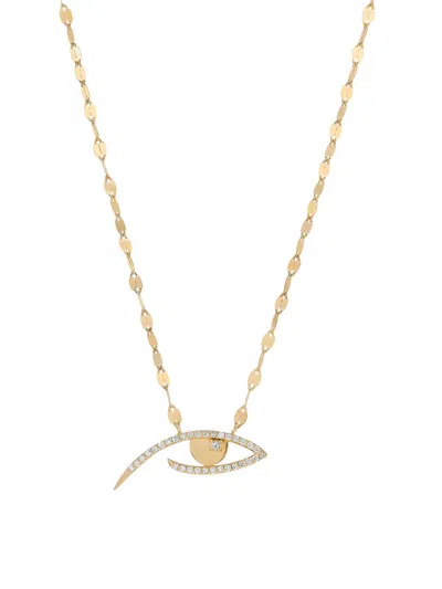 Lana Women's 14k Yellow Gold & 0.13 Tcw Diamond Evil Eye Pendant Necklace
