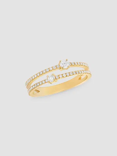 Lana Double Row Diamond Ring In In 14k Yellow Gold
