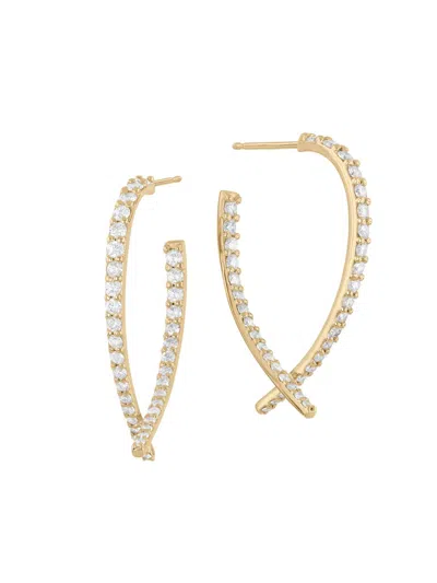 Lana Women's 14k Yellow Gold & 1.22 Tcw Diamond Upside Down Hoop Earrings In Orange