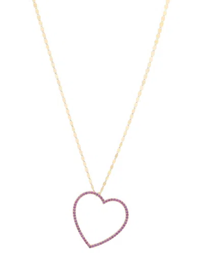 Lana Women's 14k Yellow Gold & Pink Sapphire Open Heart Pendant Necklace