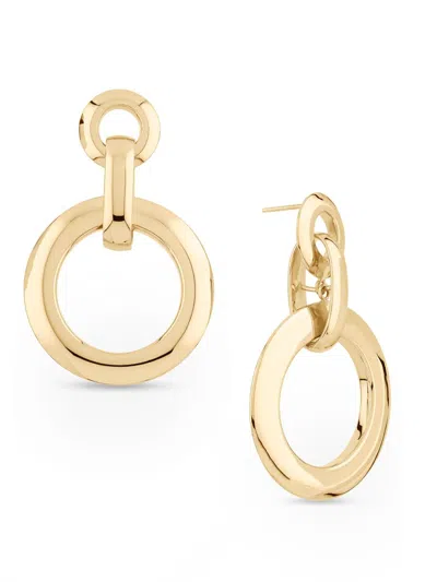 Lana Women's 14k Yellow Gold Drop Earrings In Orange