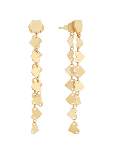 Lana Women's 14k Yellow Gold Heart Chain Earrings