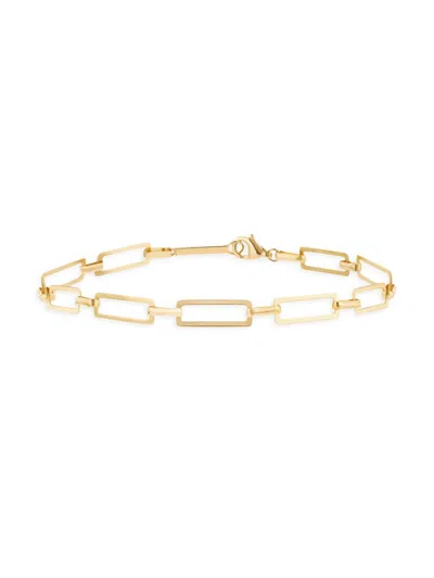 Lana Women's 14k Yellow Gold Paperclip Chain Bracelet In Purple