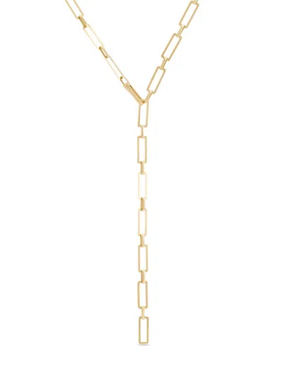 Lana Women's 14k Yellow Gold Paperclip Chain Lariat Necklace