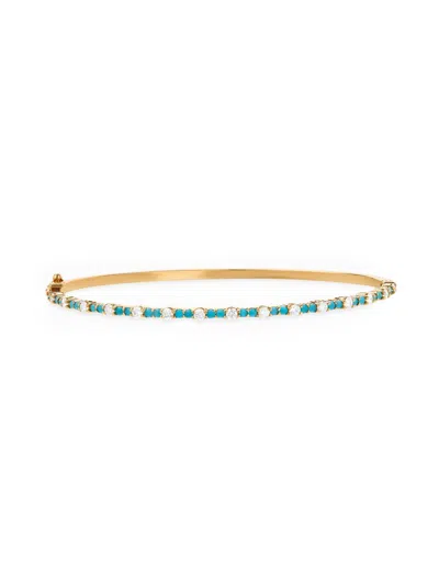 Lana Women's 14k Yellow Gold, Turquoise & 0.88 Tcw Diamond Bangle