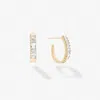 Lana Women's Baguette Diamond Curved Huggies In Yellow Gold In Gold