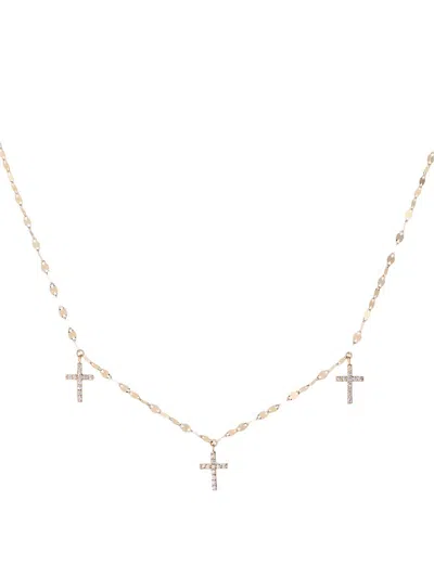 Lana Women's Faith 14k Yellow Gold & 0.17 Tcw Diamond Triple Cross Pendant Necklace