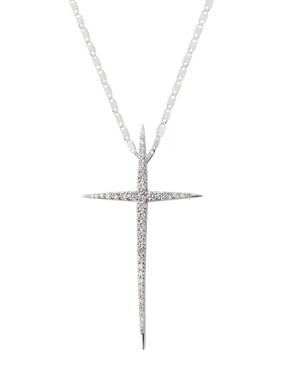 Lana Women's Flawless 14k White Gold & 0.27 Tcw Diamond Skinny Pointed Cross Pendant Necklace