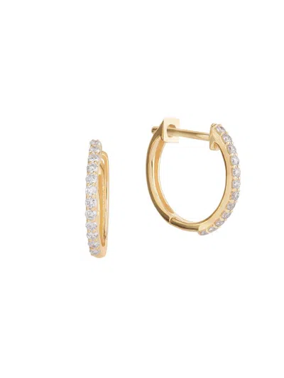 Lana Jewelry 14k Yellow Gold Diamond Pave Huggie Hoop Earrings