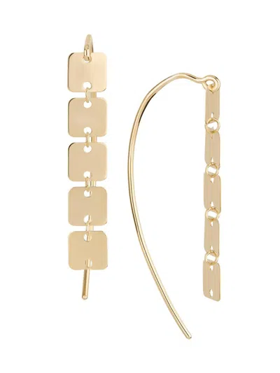 Lana Women's Laser Square 14k Yellow Gold Chain Drop Earrings