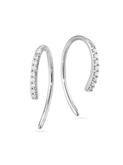 Lana Women's Mini Hooked On Hoops 14k White Gold & 0.06 Tcw Diamond Hoop Earrings In Metallic