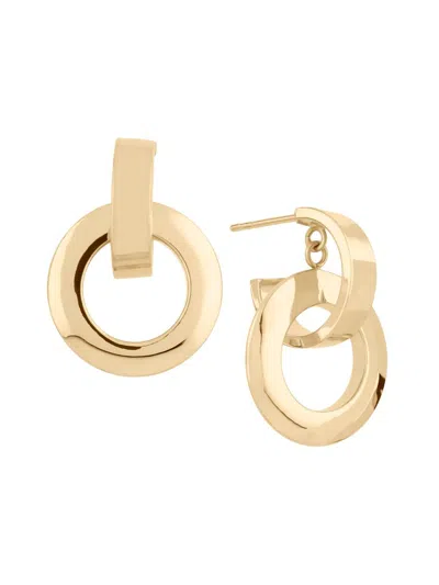 Lana Jewelry 14k Yellow Gold Open Circle Doorknocker Drop Earrings