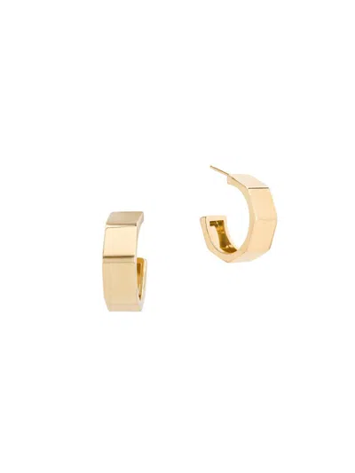 Lana Women's Rock 14k Yellow Gold Faceted Hoop Earrings/22mm