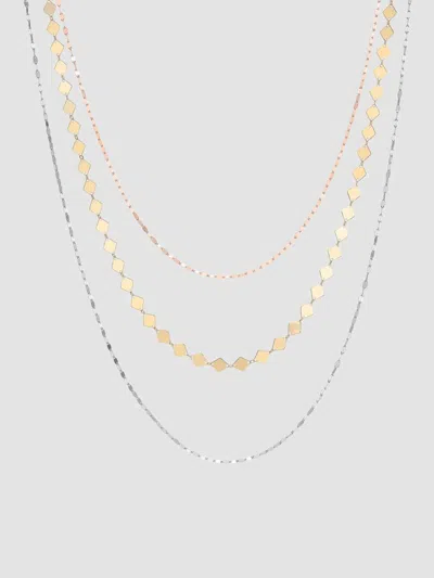 Lana Tri Gold Triple Strand Kite & Blake® Remix Necklace In In 14k Tri Gold