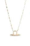 Lana Zodiac 14k Yellow Gold Diamond Libra Pendant Necklace In Gold