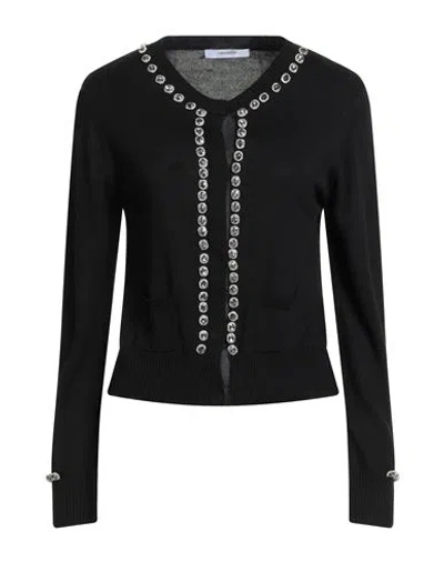 Lanacaprina Woman Cardigan Black Size L Polyester, Nylon, Acrylic, Merino Wool