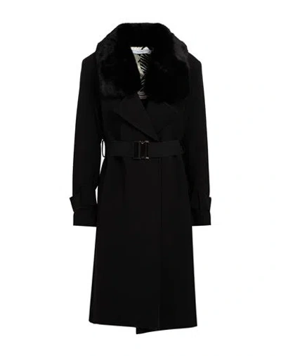 Lanacaprina Woman Coat Black Size 8 Polyester, Viscose, Elastane