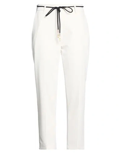 Lanacaprina Woman Pants Beige Size 10 Polyester, Viscose, Elastane In White