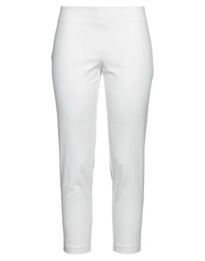Lanacaprina Woman Pants White Size 6 Cotton, Nylon, Elastane