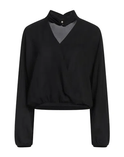 Lanacaprina Woman Top Black Size 6 Polyester