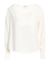 Lanacaprina Woman Top Cream Size 8 Polyester