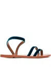 Lanapo Velvet Double-strap Sandals In Multi