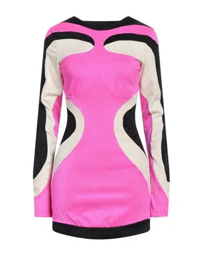 Lança Perfume Woman Mini Dress Fuchsia Size L Polyamide, Elastane In Pink
