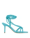 Lança Perfume Woman Sandals Azure Size 10 Textile Fibers In Blue