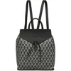 Lancaster Backpack With Flap And Snap Closure Ikon In Noir