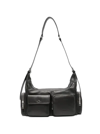 Lancaster Caramella Pocket-detail Leather Shoulder Bag In Orange