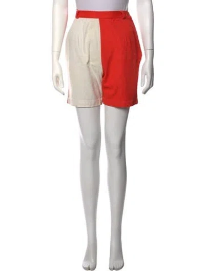 Pre-owned Lancaster Colorblock Pattern Mini Shorts In Orange