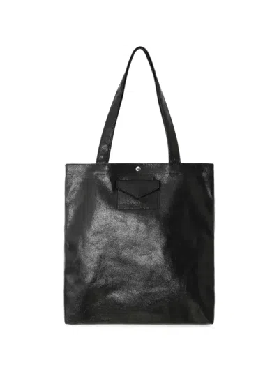 Lancaster Crinkled-effect Tote Bag In Black