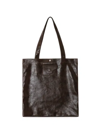 Lancaster Crinkled-finish Tote Bag In Brown