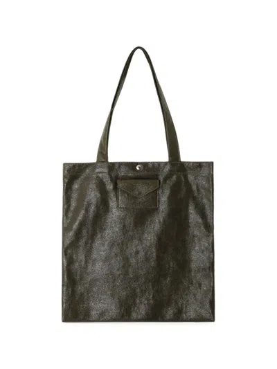 Lancaster Crinkled-finish Tote Bag In Green