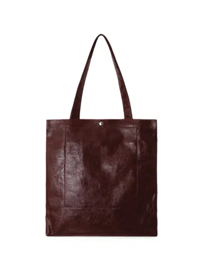 Lancaster Crinkled-finish Tote Bag In Burgundy
