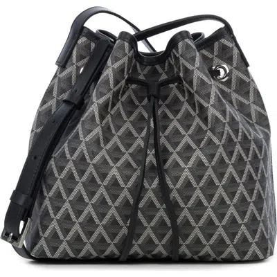 Lancaster Drawstring Bucket Bag Ikon In Noir