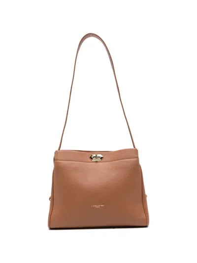 Lancaster Large Lady Romy Logo-print Pebbled-leather Shoulder Bag In Red